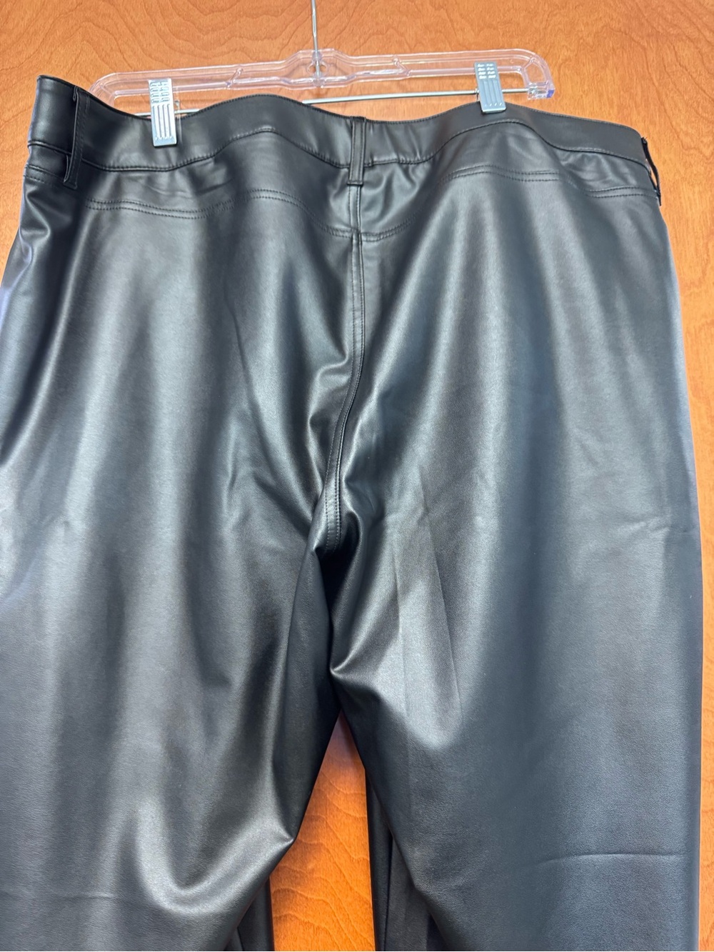 Black Faux Leather High-Waist Pants